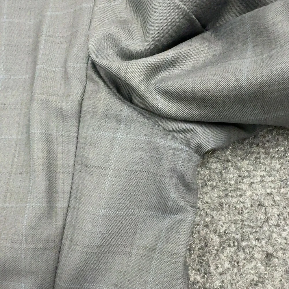 Ermenegildo Zegna Blazer Mens 56R Grey Wool Plaid Double Vent Luxury Style
